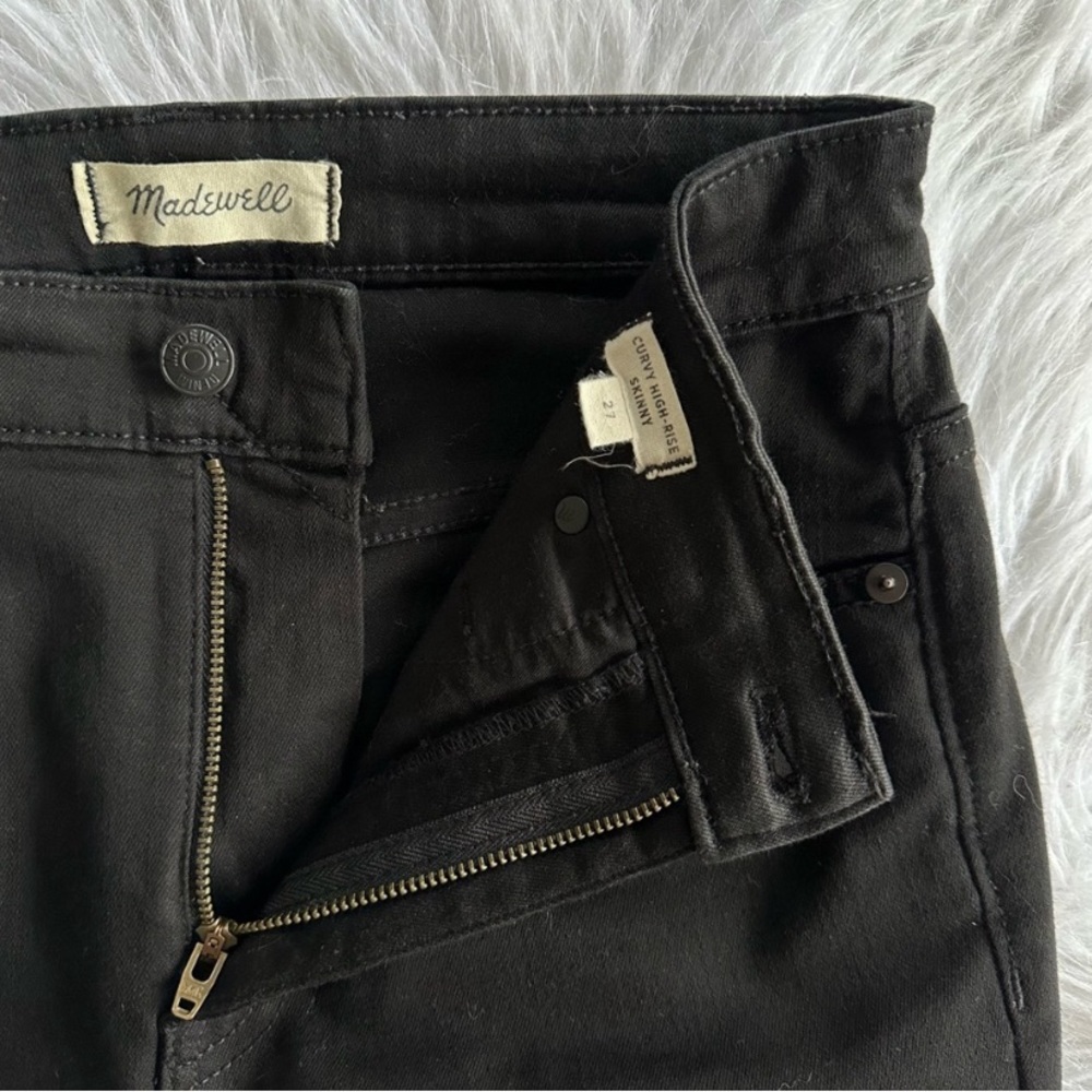 MADEWELL Skinny Jeans Pants Womens Size 27 Curvy High Rise Solid Black J1376